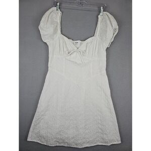 Cotton:on White Floral Dress Size Medium 100% Cotton‎ Lined Cottagecore Milkmaid